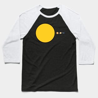 The Solar System to Scale Baseball T-Shirt